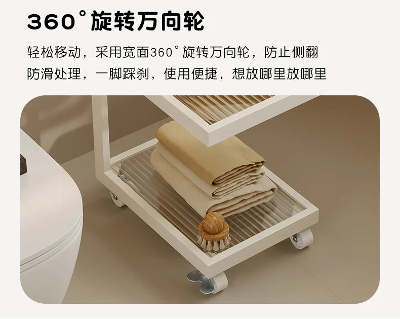 Spacious Bathroom Storage Organizer Multifunctional Floor Standing Cabinet Waterproof Freestanding for Small Gap