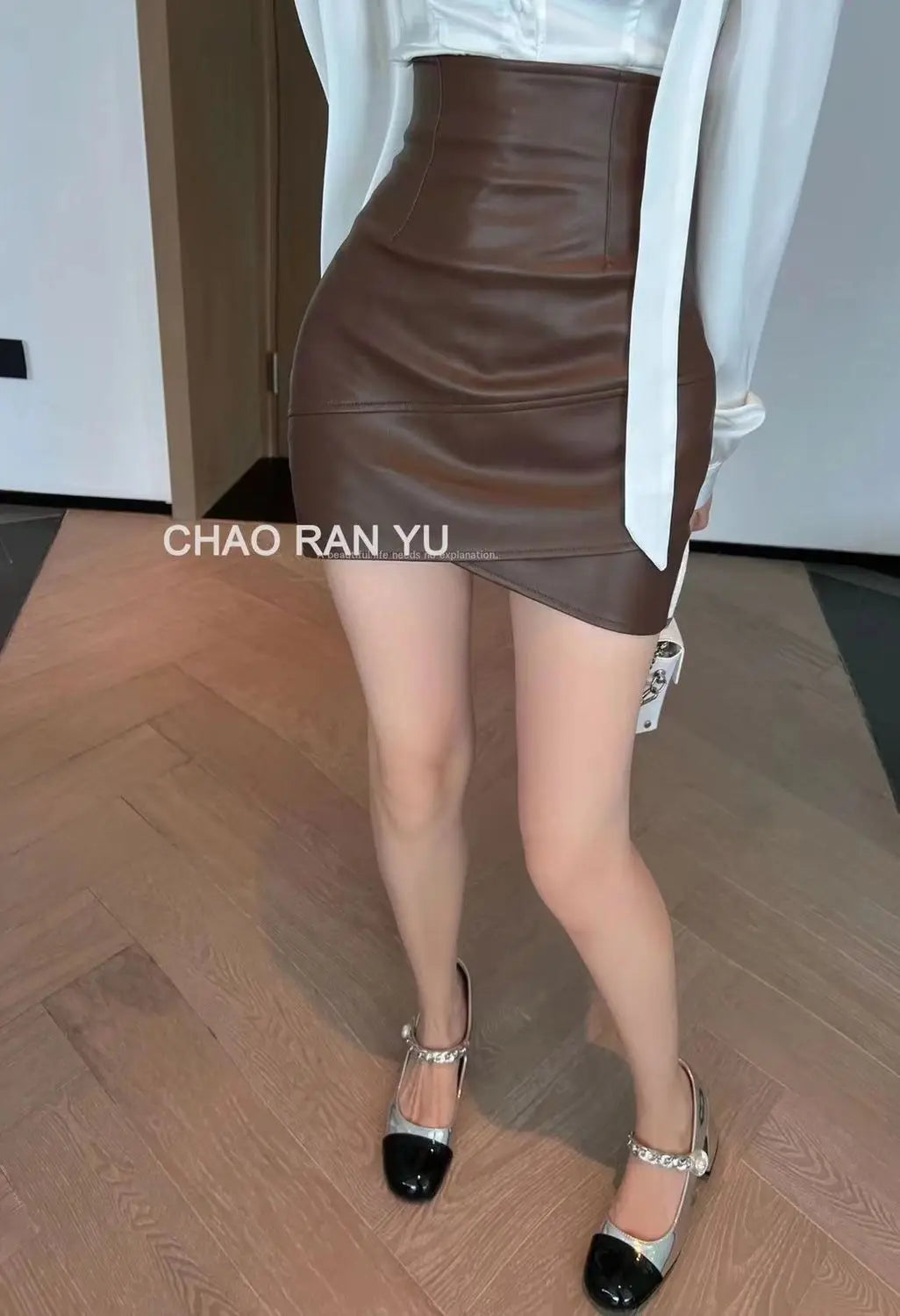 Women Clothing 2025 Autumn Korean Fashion Sexy Irregular Bodycon Mini Skirts Female High Waist Solid PU Leather Skirt Y2K Faldas