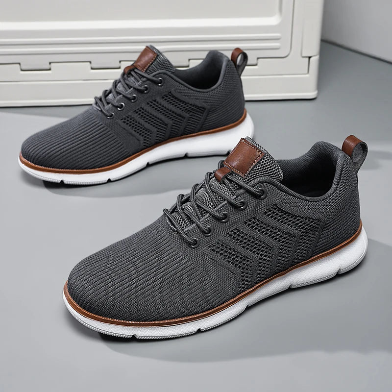 2025 New Men's Shoes Lightweight Breathable Knitted Casual Sports Shoes Men's Low Cut Comfortable Walking Shoes Size 39-48