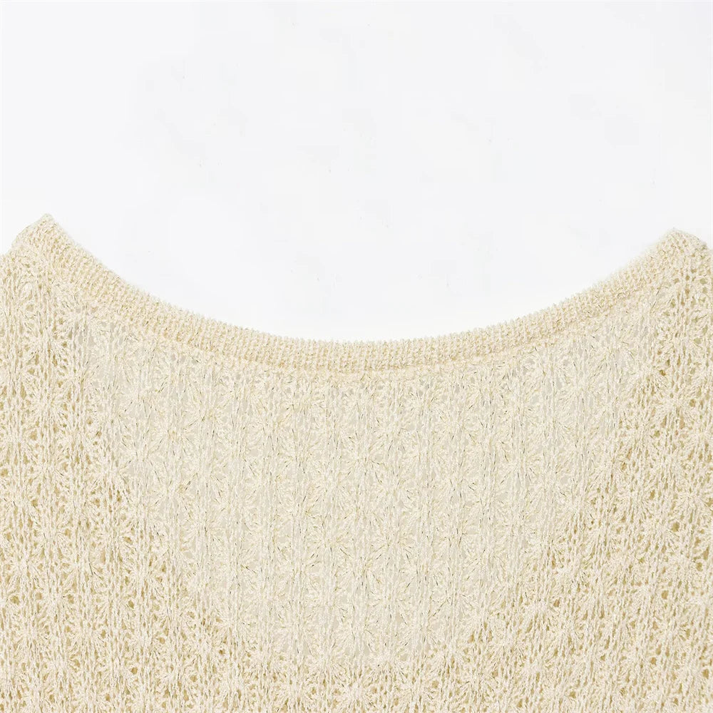 New European and American style women's clothing, lazy and fashionable, with metallic lines and waist cinched tops and pants SwiftNest