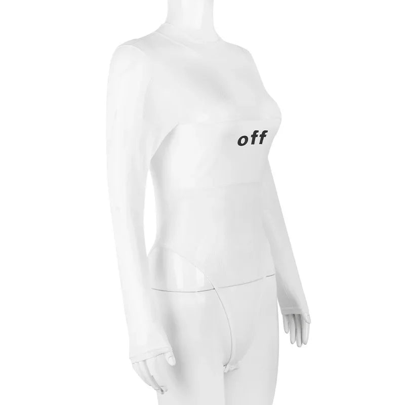Fashion Trends Women Clothing Corset Top One-Pieces Bodysuit Sexy Long Sleeve See Through Body Feminino Gauze Patchwork Bustier