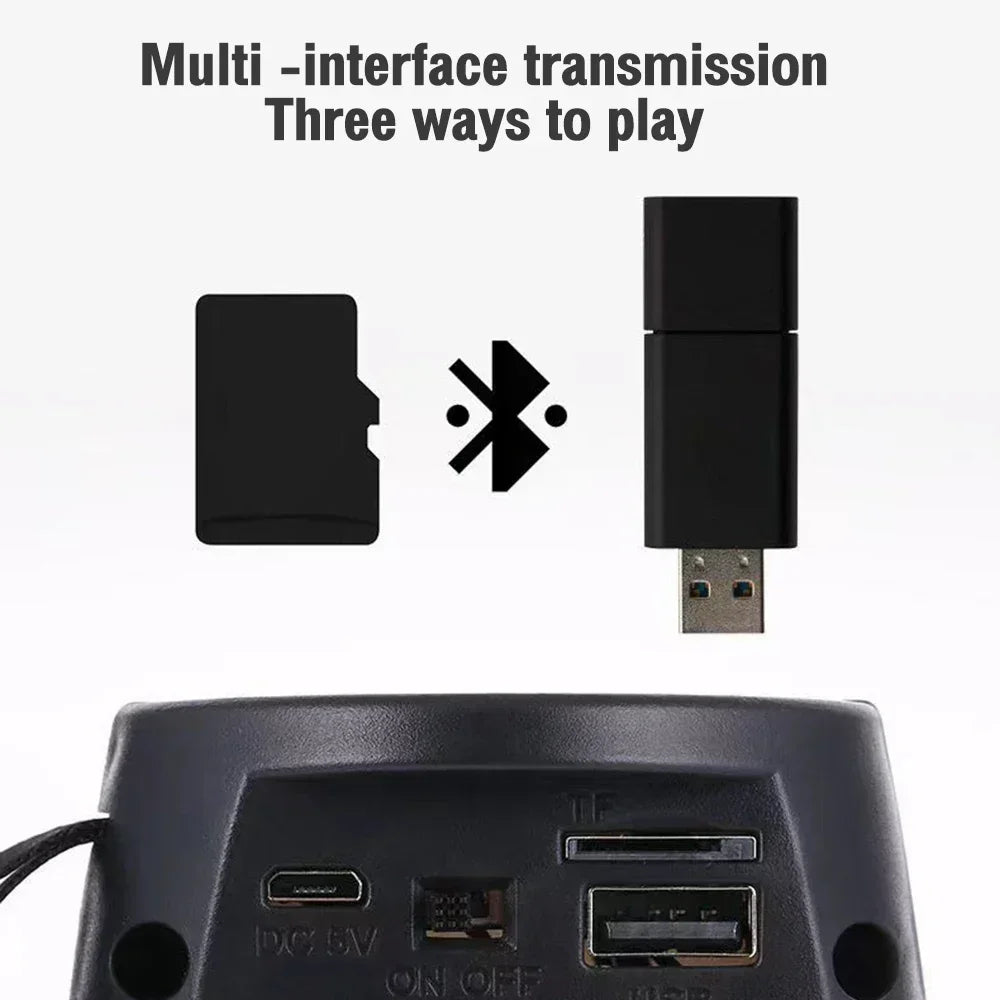 Bluetooth Speaker Outdoor Stereo Playback Fm Voice Broadcasting Dual Speaker Bluetooth 5.3 Portable Subwoofer Wireless Speaker