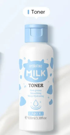 Milk Brightening 5-Piece Skincare Set - Hydrating & Brightening Includes Cleanser Toner Serum Eye Cream Moisturizer