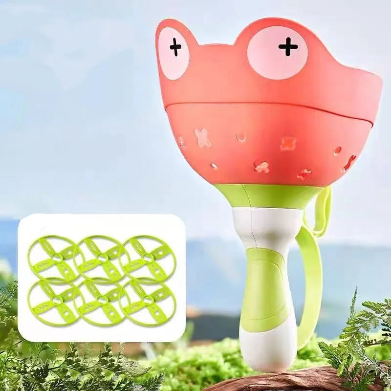 ألعاب خارجية للأطفال من عمر 3 إلى 8 سنوات - لعبة مطاردة قاذفة الصحن الطائر، آلة الصحن الطائر، نشاط عائلي في الفناء الخارجي