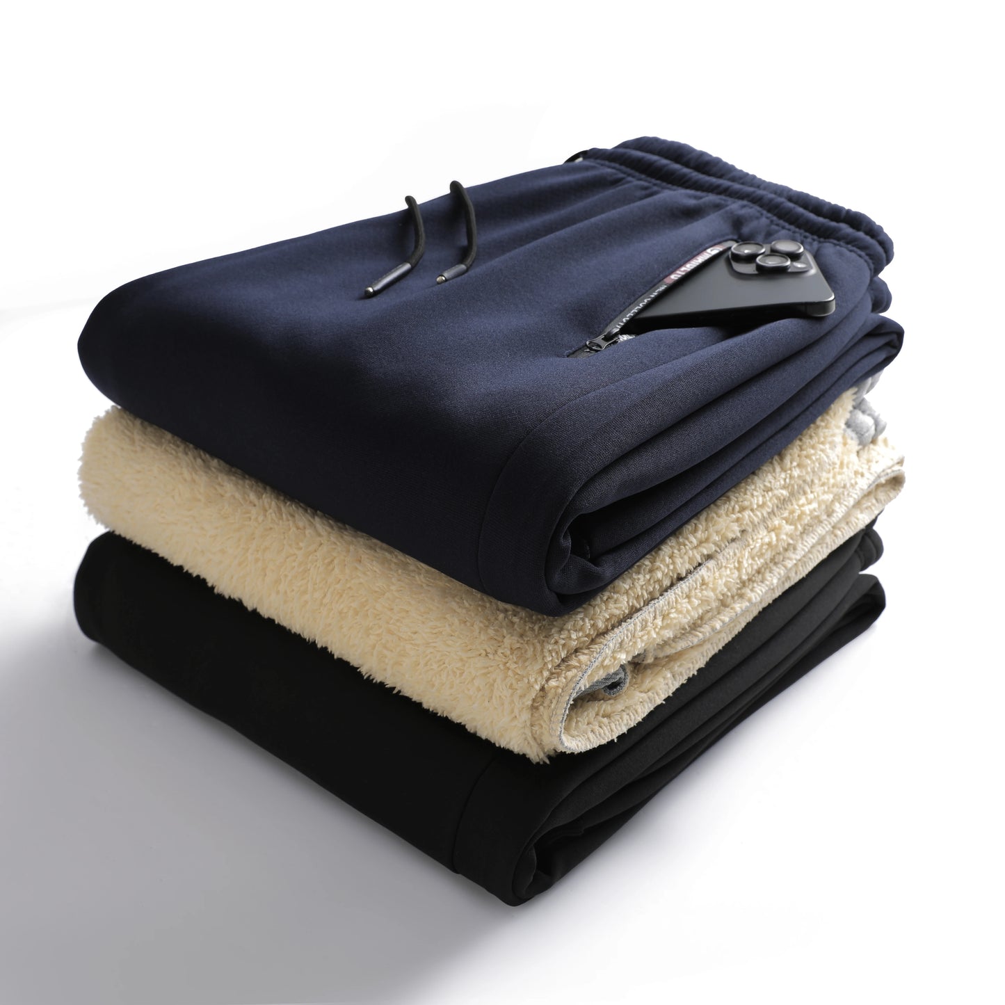 Mens Casual Pants Autumn Winter Fleece Sweatpants Men Running Jogger Sports Gym Trousers Fashion Solid Color Workout Long Pants