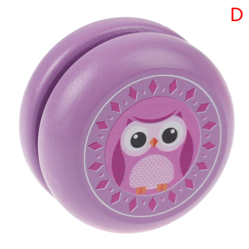 Children Yoyo Ball Cute Animal Prints Wooden Yoyo Toys Fox Owl Hedgehog Snails Toys Kids Yo-Yo Creative Yo Yo Toys For Fun