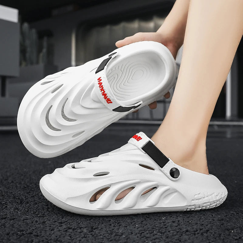 Fashion Men's Sandals Soft EVA Clogs Fashion Thick Sole Couples Beach Slippers Casual Slide Hole Shoes