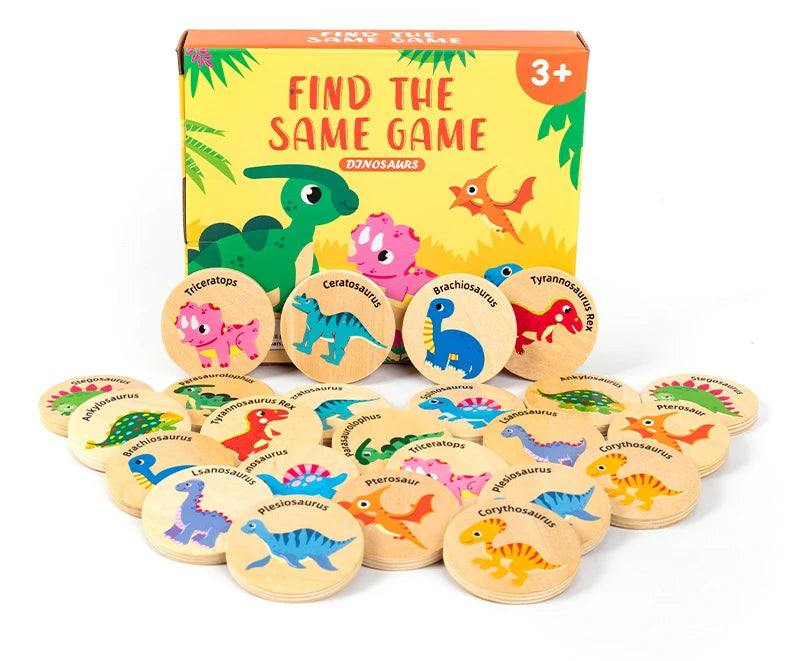 لعبة خشبية للأطفال، لعبة أحجية مطابقة الديناصور، لعبة مونتيسوري التعليمية للأطفال