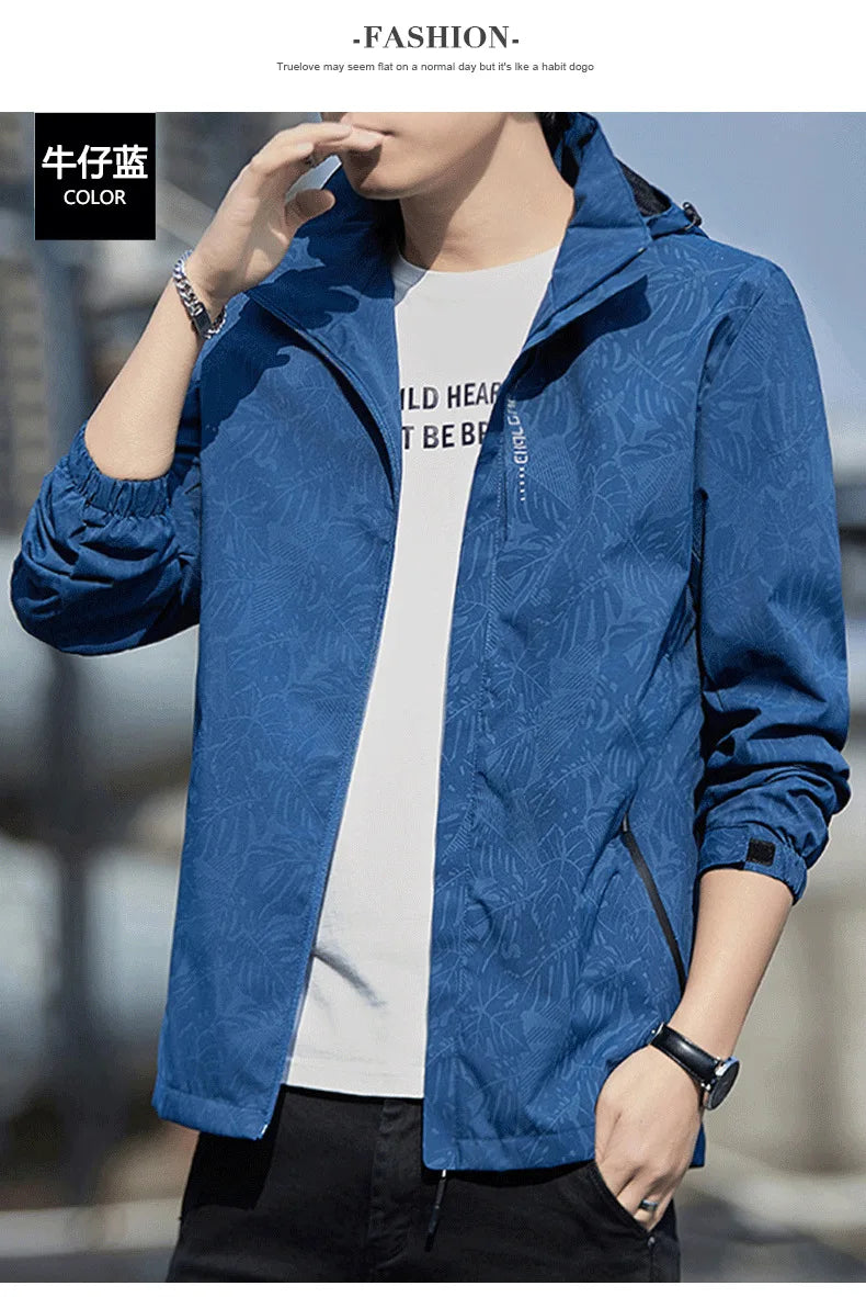 Sport Coat Men's New Style Casual Waterproof Outdoor Jacket for Spring Fashion Print Men's Clothing Outdoor Jacket for Men With
