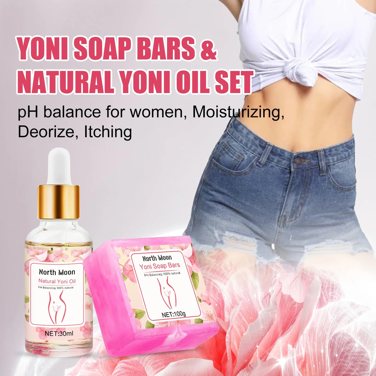 Women Private Parts Care Set Keep Brightening Improve Odor Reduce Dark Stress Release Body Deodorant Soap Vaginal Tightening Gel