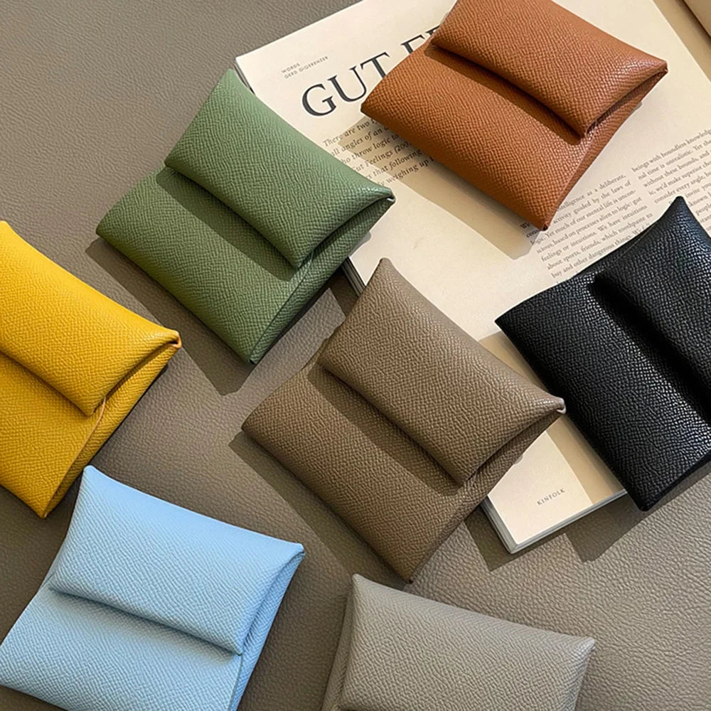 محفظة نقود من الجلد الأصلي للنساء والرجال بتصميم فاخر، حقيبة بطاقات ائتمان قابلة للطي، حروف مخصصة، حقيبة نقود صلبة، محفظة صغيرة