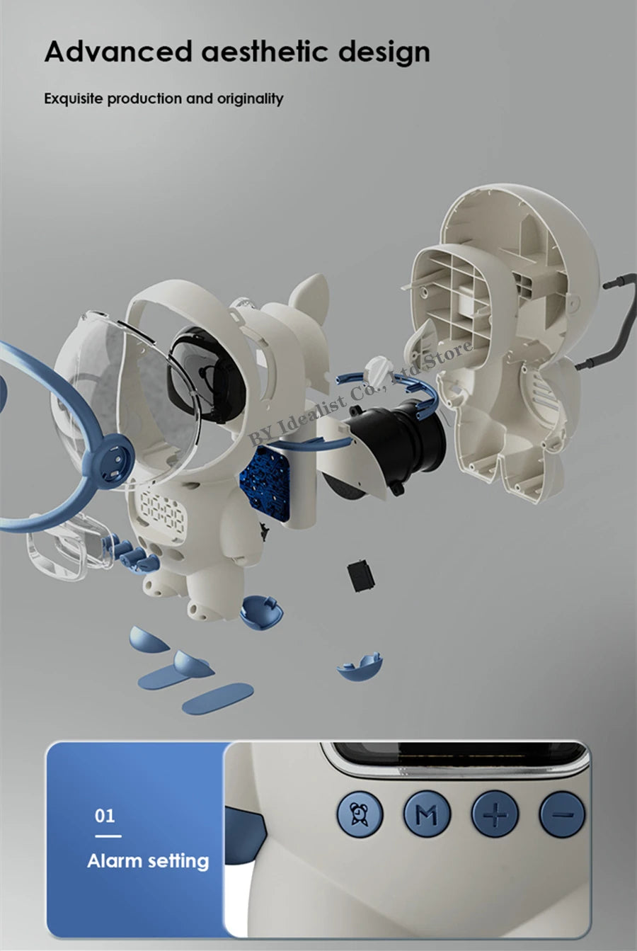 مكبر صوت بلوتوث رائد فضاء لاسلكي صغير محمول ذكي مكبرات صوت ستيريو باس راديو FM مضخم صوت مكبر صوت موسيقى