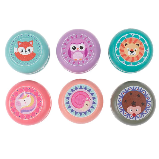 Children Yoyo Ball Cute Animal Prints Wooden Yoyo Toys Fox Owl Hedgehog Snails Toys Kids Yo-Yo Creative Yo Yo Toys For Fun