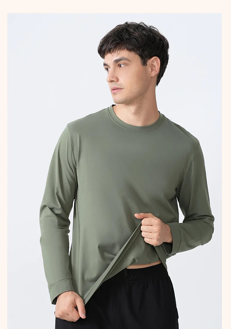 New Creative Outdoor Sports T-shirt Men's Bottom Round Neck Top Loose Casual Wear Tops Running Fitness Training Clothes