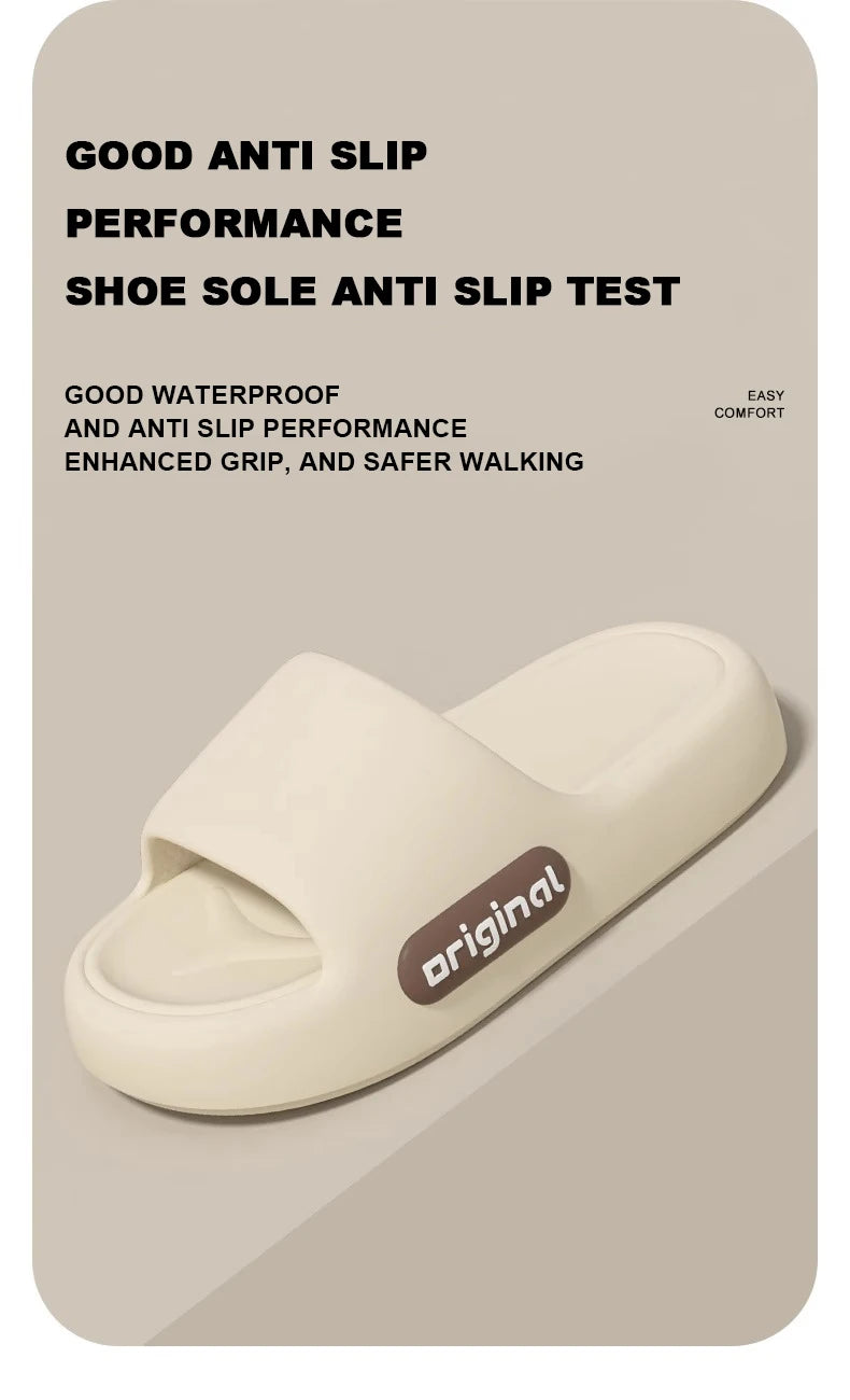 New Summer Platform Cloud Slippers Women Comfy Solid Color Soft Sole EVA Pillow Slides Woman Couple Non Slip Beach Flip Flops