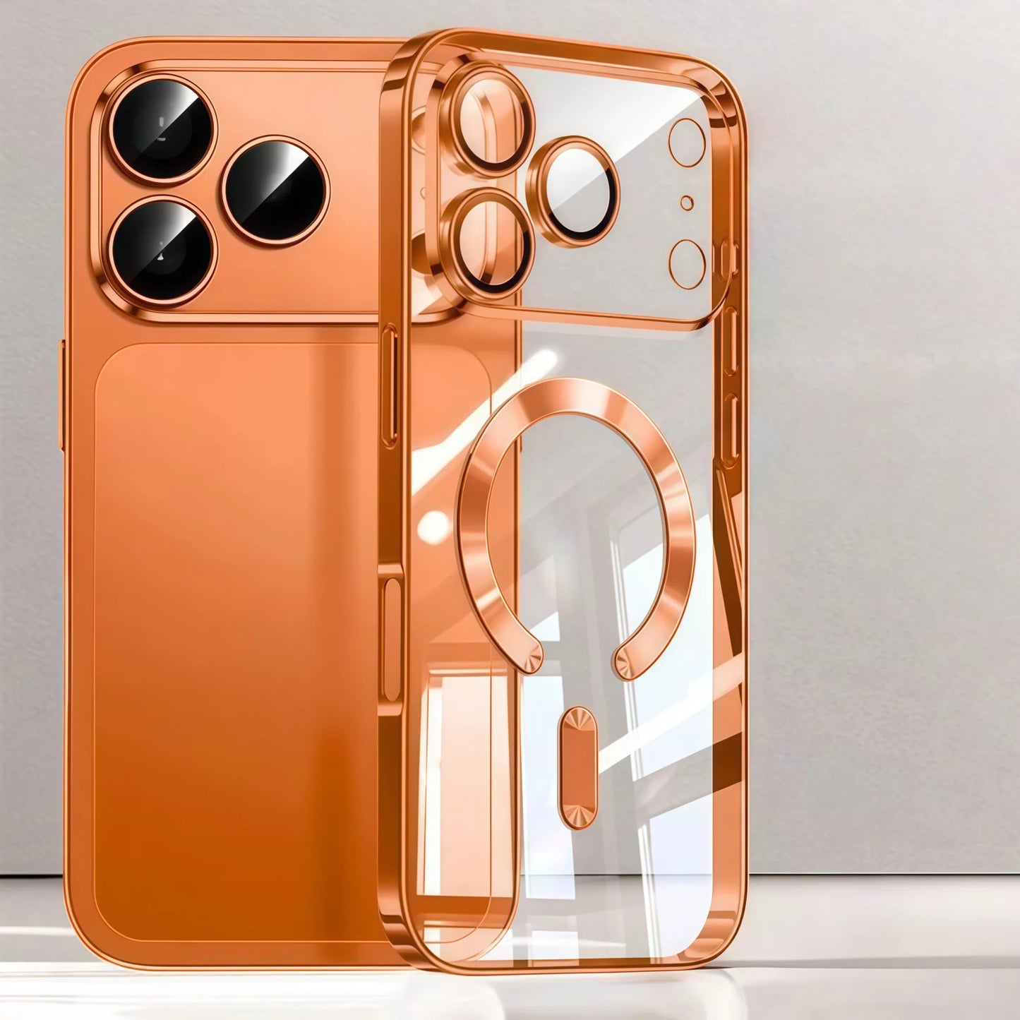 غطاء حماية للكاميرا شفاف فاخر من مادة TPU الناعمة مع جراب مغناطيسي لهاتف iPhone 17Pro Max/17Pro/Air/17