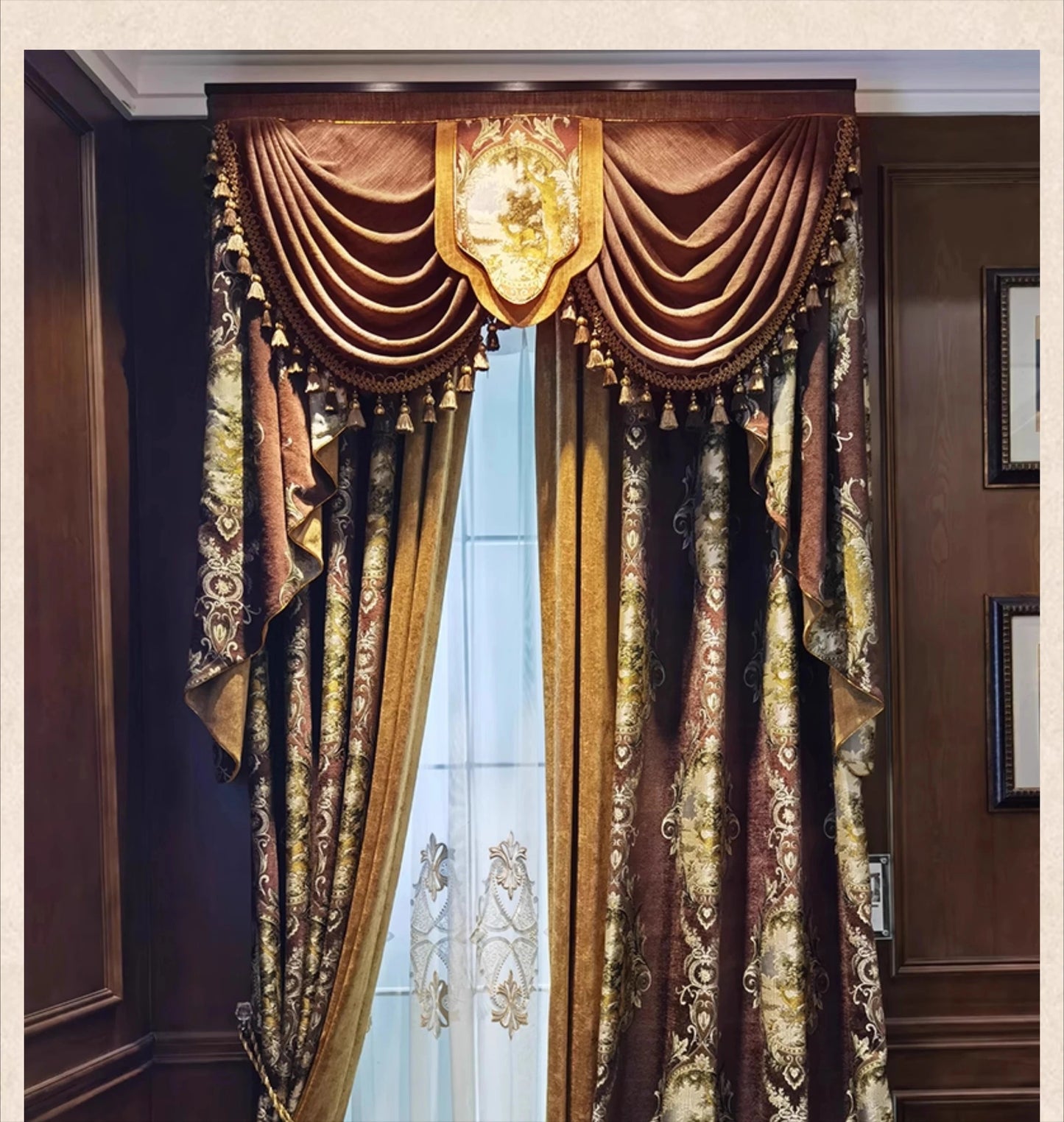 European American Curtains for Living dining Room Bedroom  Retro High-end Court French Villa Blackout Luxury Atmosphere High-end