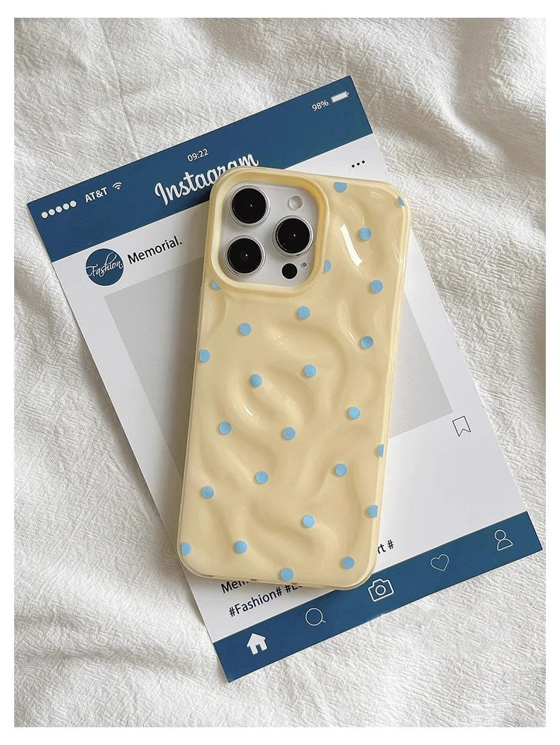 جراب هاتف قابل للطي من Love Polka Dot لهاتف IPhone 15 16 Pro Max Case 13 14 Pro جراب أنيق مقاوم للصدمات من السيليكون الناعم