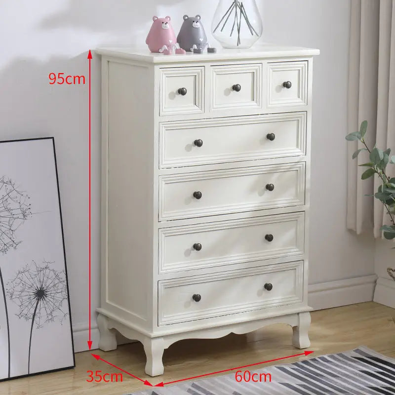Solid Wood Chest of Drawers American Storage Lockers Living Room Bedroom Bedside Corner Cabinet European Chest of Drawers