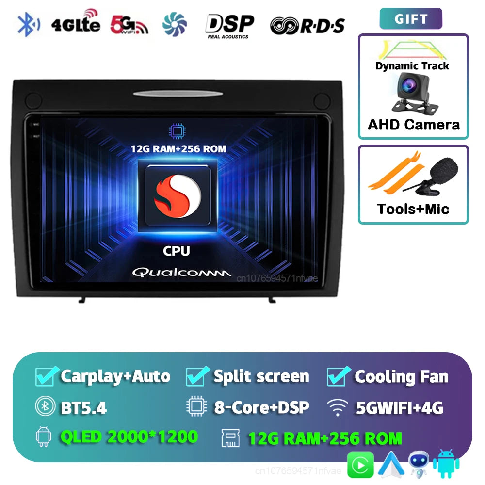 Android 15 For Benz SLK-Class R171 2004 - 2011 2K QLED Android Car Radio Multimedia Video Player GPS stereo CarPlay Head Unit 4G