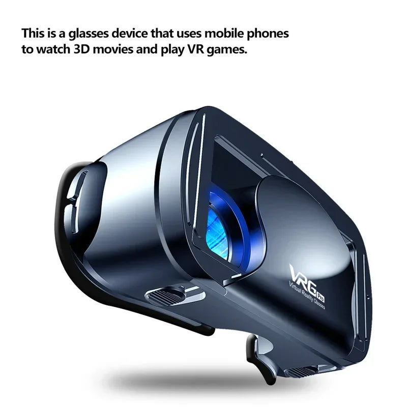 3D VR Headset Smart Virtual Reality AR Glasses Helmet For Smartphones Phone 7 Inches Lenses with Controllers Headphones 2025