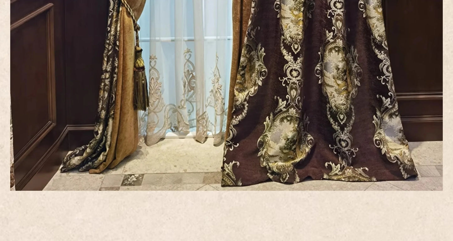 European American Curtains for Living dining Room Bedroom  Retro High-end Court French Villa Blackout Luxury Atmosphere High-end