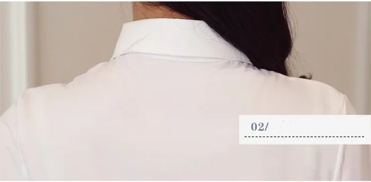 Fashion White Shirts Woman 2025 Autumn Short Sleeve Blouse Solid Ladies Tops OL Female Clothing  Basic Work Shirt Women's Blouse SwiftNest