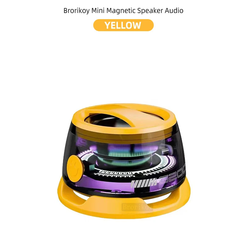 مكبر صوت صغير محمول بتقنية البلوتوث 5.3، مكبر صوت مغناطيسي صغير، صندوق صوت، تشغيل لمدة 7 ساعات، حامل هاتف للكمبيوتر الشخصي، شاومي، هواوي