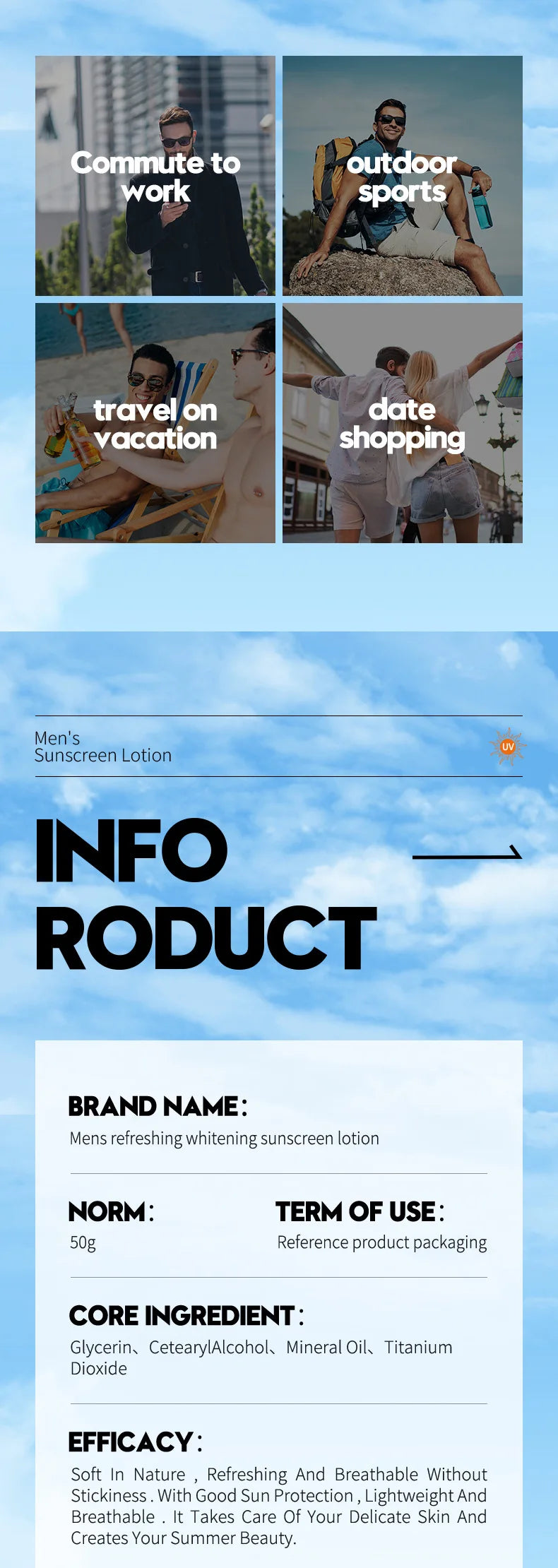 SADOER Men's Skin Care Sets Moisturizing Face Cream Facial Mask Lip Balm Sunscreen Cleanser Eye Cream Men Skin Care Kit