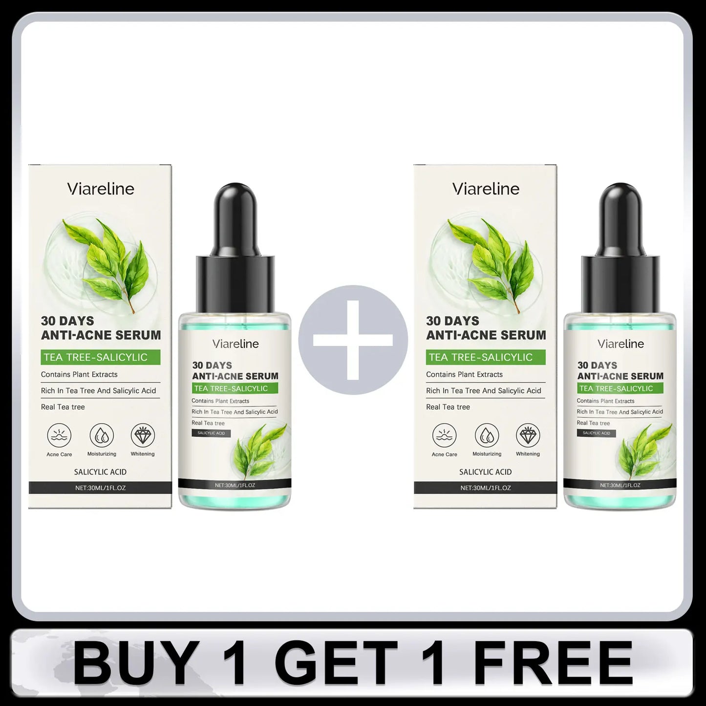 Salicylic Face Care Set Cleansing Pores Cleanser Moisturizing Toner Oil Control Serum Anti Acne Face Cream Smoothing Skin Care