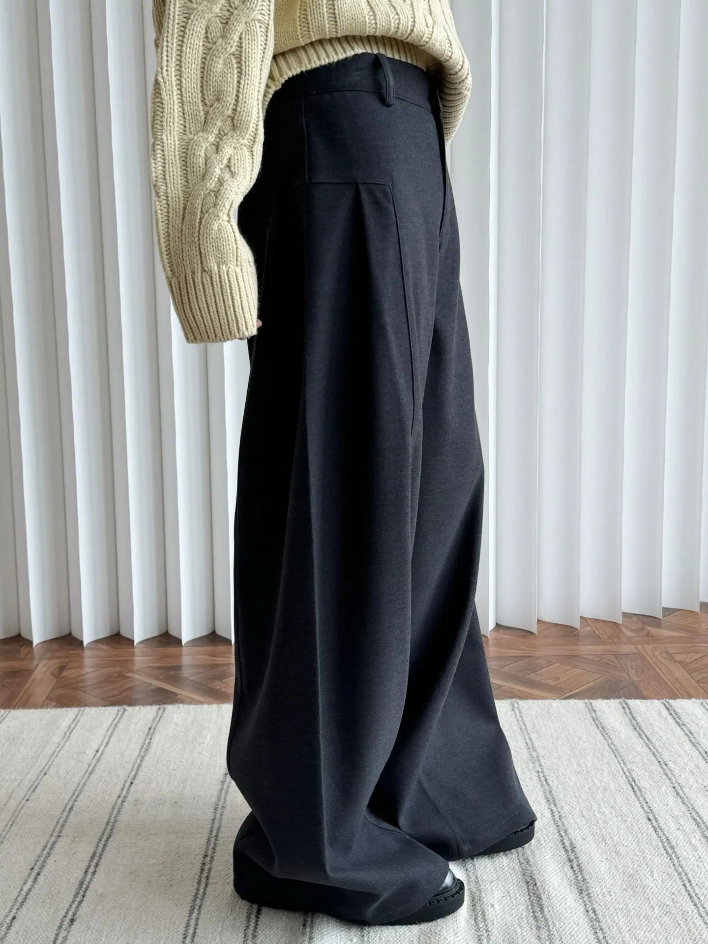 2025 Women Spring Fashion Big Wide Leg Pants High Waist Long Stright Pants Fashion Clothes Pants Female Trousers