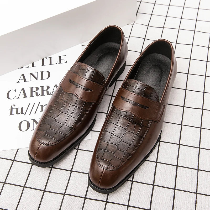 Male Luxury Business Oxford Leather Designer Mens Classic Smile Formal Dress Shoes for Men Falts Office Wedding Flats Footwear