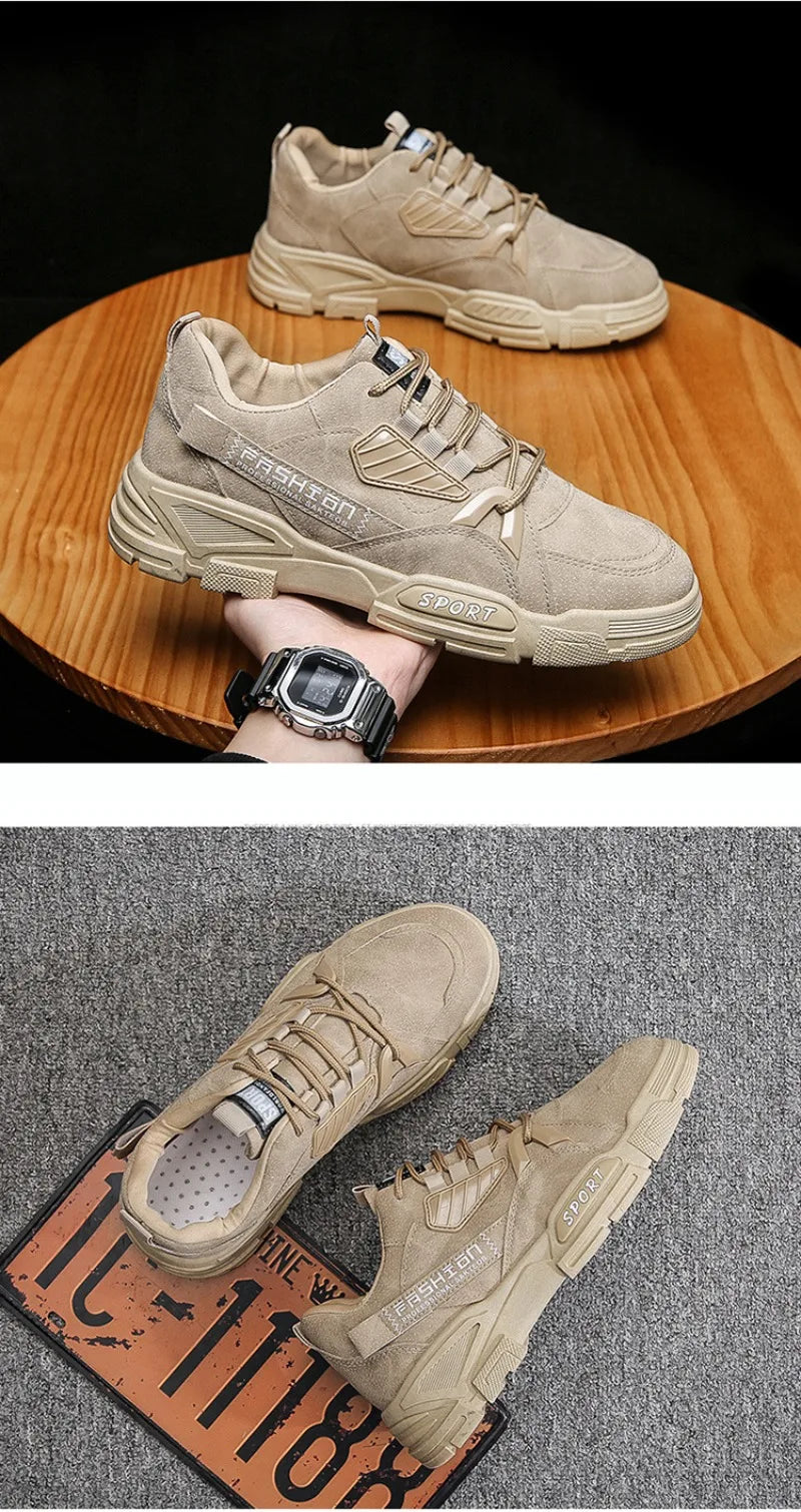 Men's Sneakers Waterproof Work Boots Workwear Shoes Thick Soled Plush Cold Resistant Lace Up Anti Slip Cotton Shoes 2025