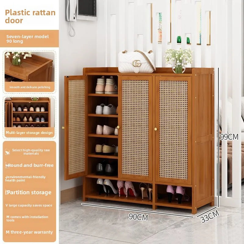 Home shoe cabinet multi-layer large-capacity shoe rack dustproof and breathable entrance storage cabinet