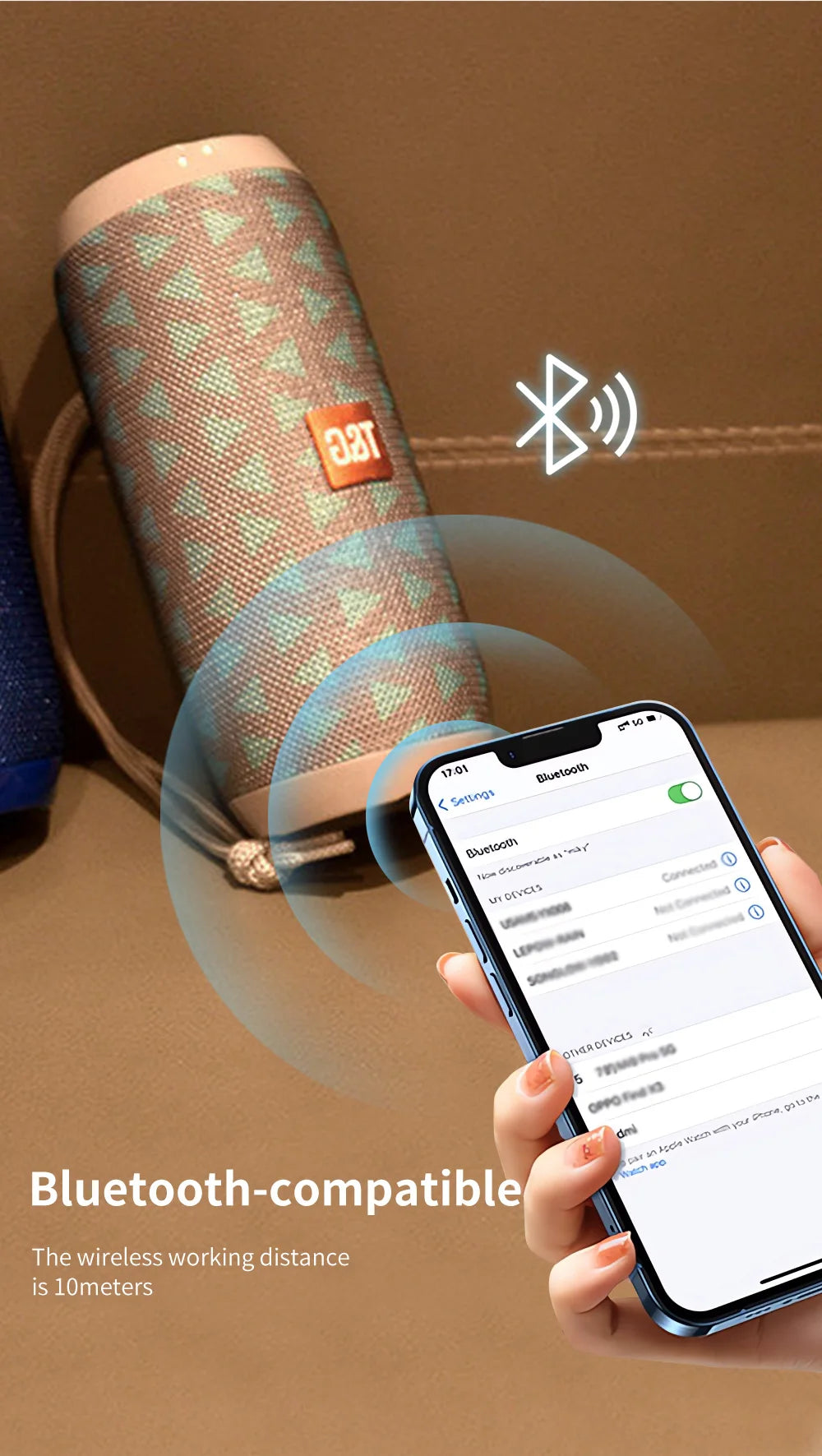 مكبر صوت بلوتوث T&amp;G TG117 محمول TWS صندوق صوت مقاوم للماء مكبر صوت محيطي ستيريو خارجي يدعم TF راديو FM