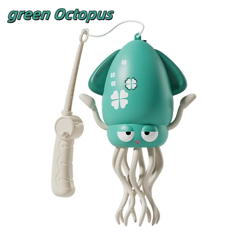 Kids Electronic Pet Toys Interactive Development Toys Induction Lying Flat Squid With Light&Music Tummy Time Gifts NEWDancing