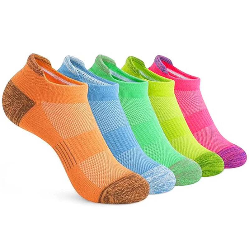 6 pairs of outdoor sports women's socks, comfortable and breathable sports socks, suitable for running, hiking, leisure wear