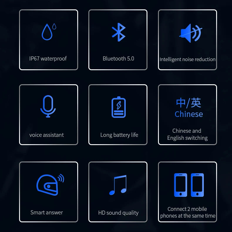 Motorcycle Helmet Headset Bluetooth 5.0 Headphone Wireless Earphones Motor Headset Bike Earphone Handsfree Stereo Earbud