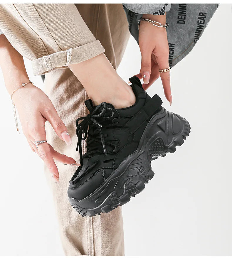 New Thick soled Dad Shoes Women's Versatile Casual Shoes with Strap Up Height Increase Lightweight Versatile Women's Shoes