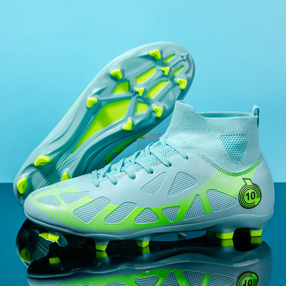 Professional Soccer Shoes Men Outdoor High-Top Sports Football Boots Boots Ag/Fg Long Spikes Artificial Grass Training Match Spi