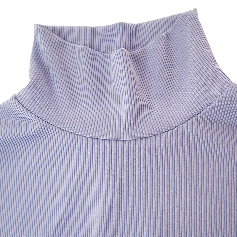 Women Fashion T-shirt New Autumn Winter Sexy Hollow Out Versatile Turtleneck Tees Casual Slim Streetwear Long Sleeves T-shirt