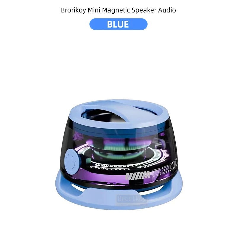 مكبر صوت صغير محمول بتقنية البلوتوث 5.3، مكبر صوت مغناطيسي صغير، صندوق صوت، تشغيل لمدة 7 ساعات، حامل هاتف للكمبيوتر الشخصي، شاومي، هواوي