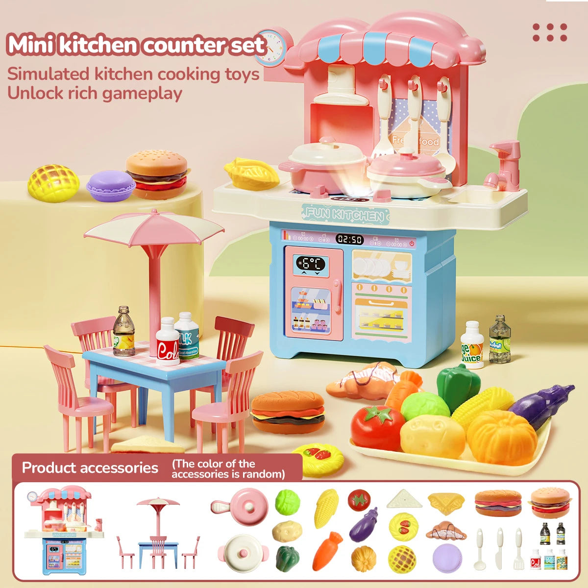 Kids Pretend Play House Simulation Kitchen Appliances Playset Juicer Mixer Vacuum Toaster Set Household Educational Toys Xmas