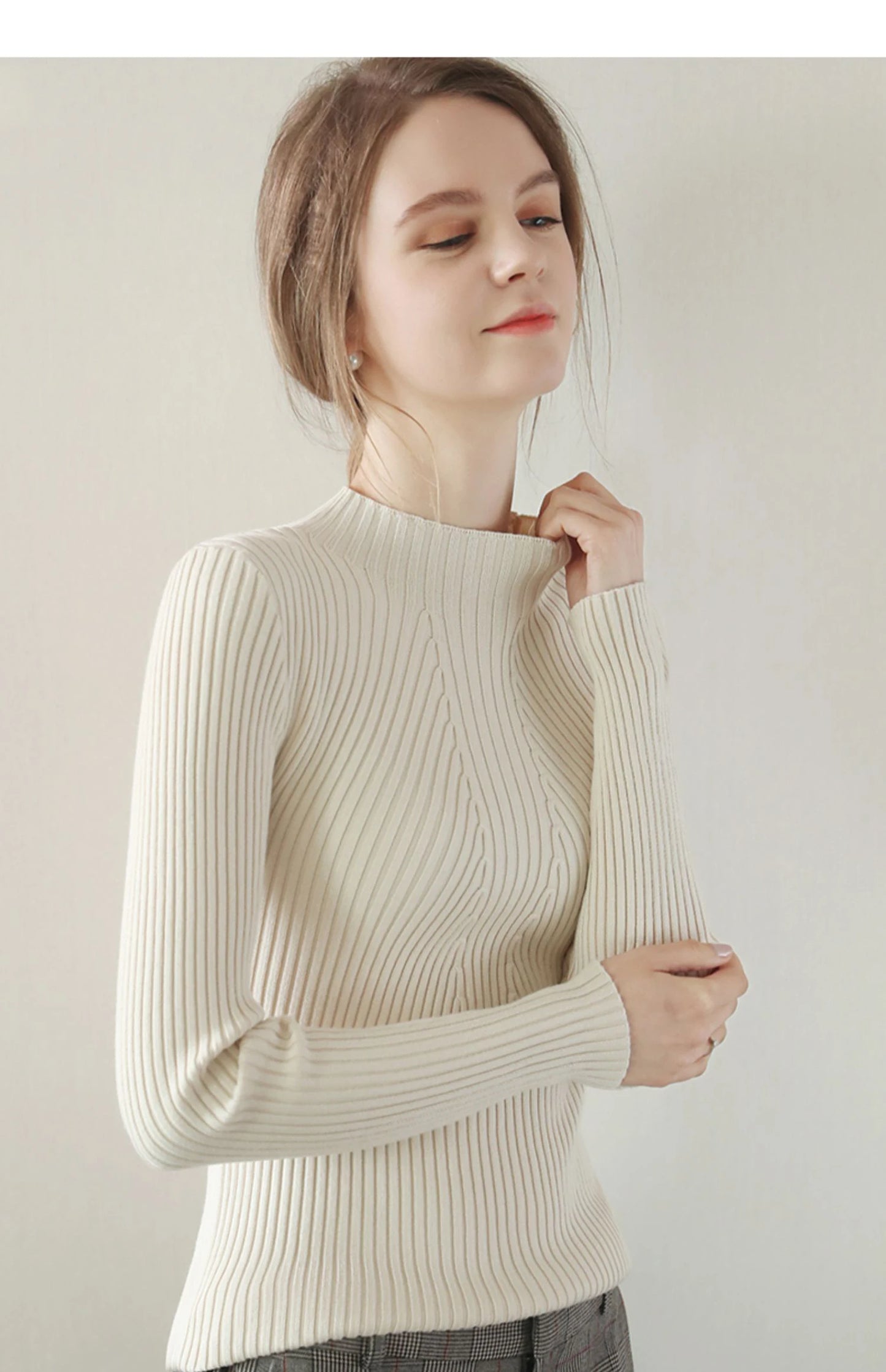 2025 Women Fashion Chic Knitted Tops Autumn Winter Turtleneck Sweater Women Pullovers Long Sleeve Jumper Pull Femme Clothing