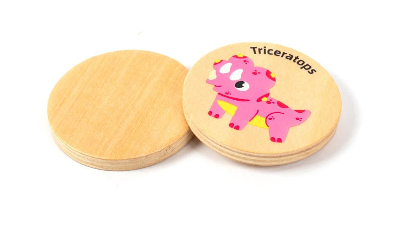 لعبة خشبية للأطفال، لعبة أحجية مطابقة الديناصور، لعبة مونتيسوري التعليمية للأطفال