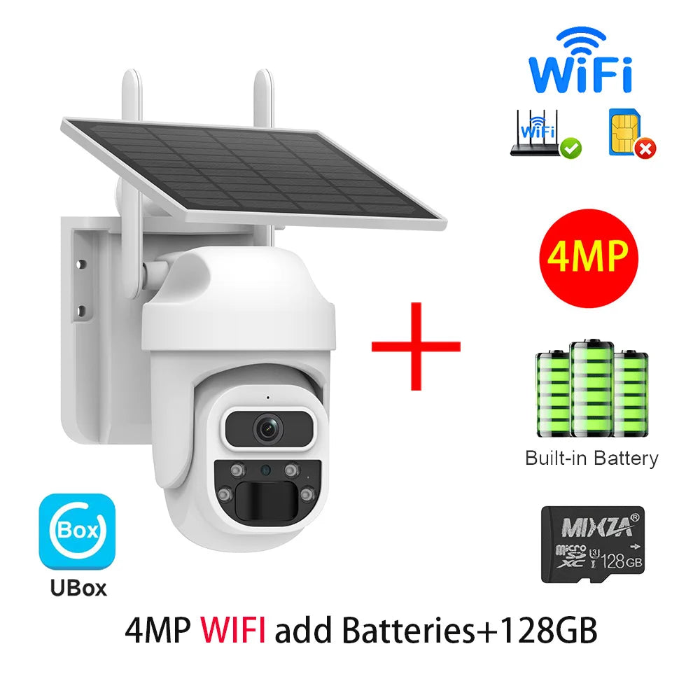 INQMEGA 8MP 4K Solar Wirelesss IP Camera With Battery Outdoor HD 4MP Dual Lens WiFi IP Camara Solar Panel CCTV Security Factroy