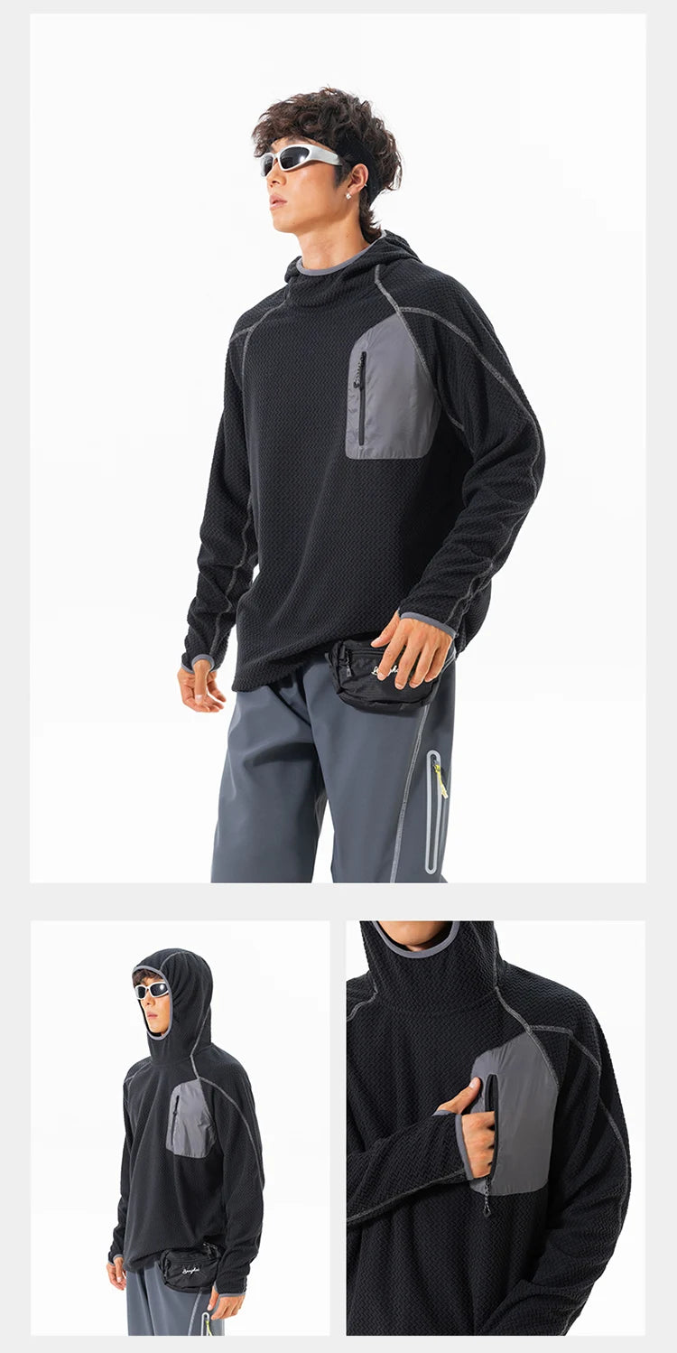 Outdoor Sport Hoodie Men Women Loose Casual Lightweight Warm Pullover Hooded Sweatshirts Couple Autumn Winter Hoody Tops