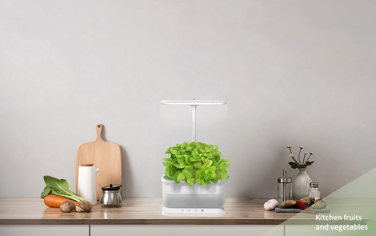 Indoor Home Mini Smart Garden Kit Hydroponic Planter Growing System Self Watering Flower Pots with Led Light