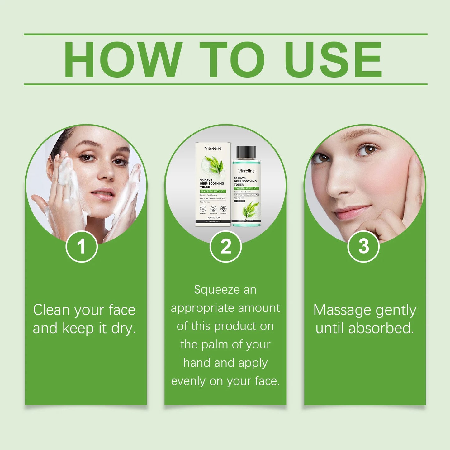 Salicylic Face Care Set Cleansing Pores Cleanser Moisturizing Toner Oil Control Serum Anti Acne Face Cream Smoothing Skin Care