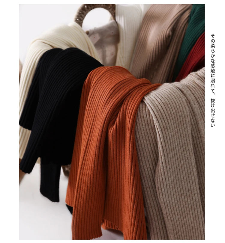 2025 Women Fashion Chic Knitted Tops Autumn Winter Turtleneck Sweater Women Pullovers Long Sleeve Jumper Pull Femme Clothing